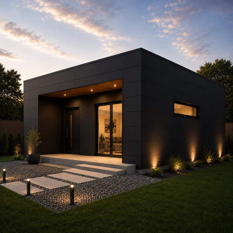 Siding Metálico Color Negro REM003 - revestimiento exterior