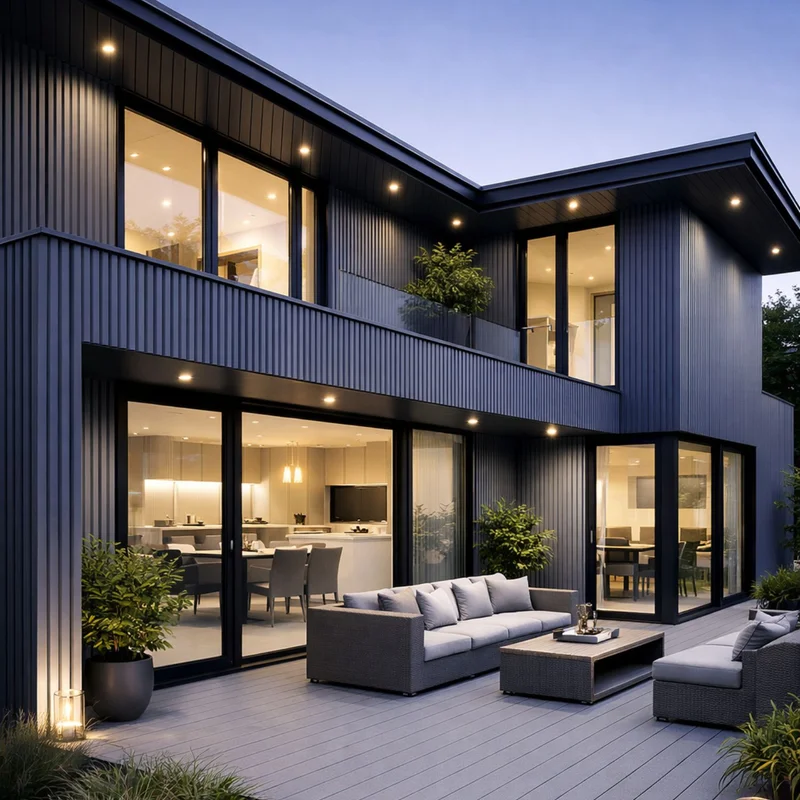 Proyecto fachada revestimiento REW102 Gris Piedra en casa